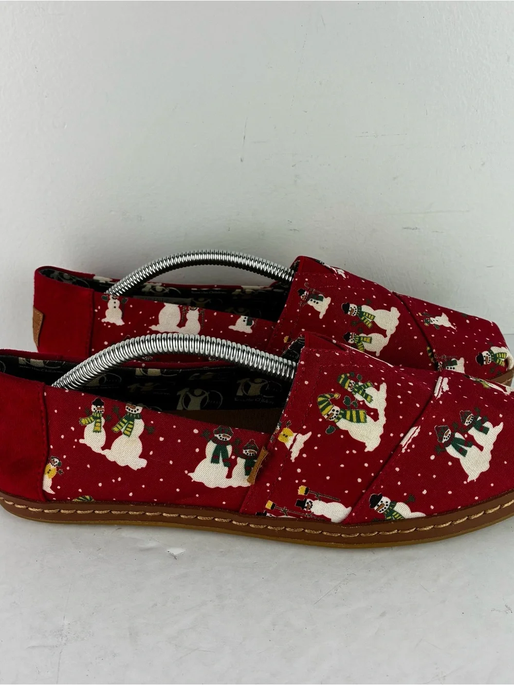 Toms Christmas Print Theme Canvas Flats